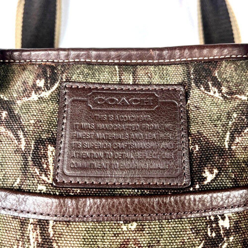 Coach 2013 Heritage Web Canvas & Leather Camo X-L F70583 Travel & Toiletry Tote - Picture 4 of 16